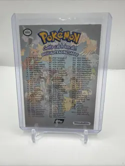 1999 Topps Pokemon Series 1 TV Animation Checklist Blue Logo NNO - Image 2