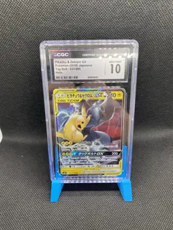 Pokemon TCG CGC 10 Pikachu & Zekrom GX TAG TEAM Holo Tag Bolt 031/095 JP - Image 1