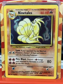 Pokemon TCG Ninetales Base Set 12/102 Holo Unlimited Holo Rare MP - Image 1