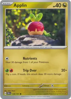 Applin SSP 138/191 Pokemon SV08: Surging Sparks Common Normal NM - Image 1