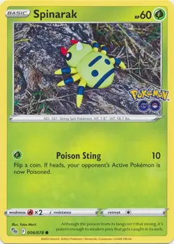 Spinarak - 006/078 - Common - Pokemon GO - Near Mint - Image 1