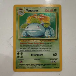 WOTC Pokemon TCG Venusaur 15/102 Base Set Holo Rare Unlimited 1999 English - Image 1