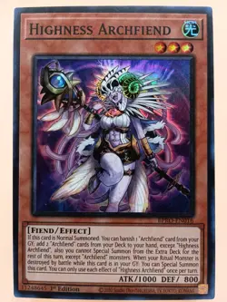 Yugioh! Highness Archfiend - BPRO-EN016 - Super Rare - 1st Edition Near Mint, En - Image 1