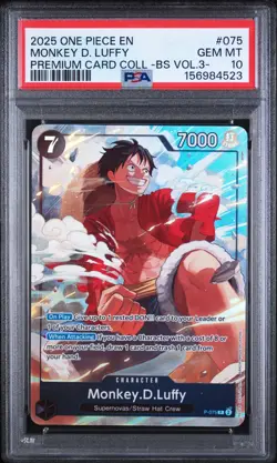 Monkey.D.Luffy PSA 10 (Premium Card Collection Vol. 3) P-075 One Piece - Image 1