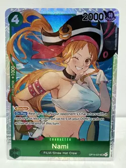 One Piece TCG: OP14-031 SR Nami The Azure Sea's Seven NM ENG FOIL - Image 1
