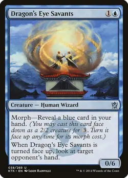 Dragon's Eye Savants 38 PLST KTK MTG Uncommon Human Wizard Blue Morph Rainville - Image 1