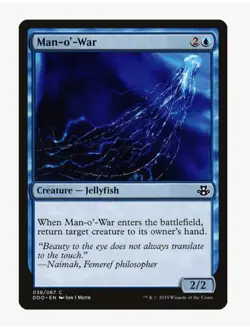 MTG Man-o'-War #38 (DDO) Near Mint NM Magic Card In Protective Sleeve - Image 1