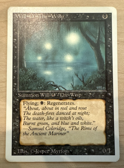 NEAR MINT Will-o'-the-Wisp Magic The Gathering MTG Revised Edition Regular - Image 1