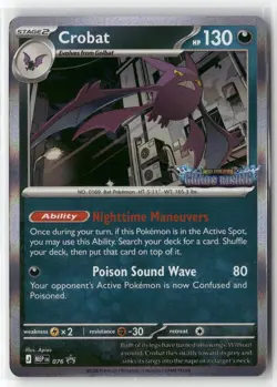 CROBAT 076 HOLO PRE RELEASE PROMO ME: MEGA EVOLUTION PROMO POKEMON HOLO NM - Image 1