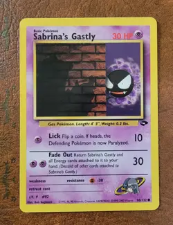 Sabrina's Gastly #96/132 Gym Challenge Unlimited Pokemon TCG - Image 1
