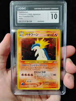 Pokemon Japanese Typhlosion Holo Neo Premium File 1 Japanese 1999 CGC 10 - Image 1
