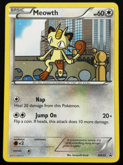 Meowth BW35 Black & White Black Star Promo Regular NM - Image 1