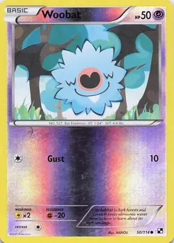 Woobat - Common Reverse Holo Black and White 50/114 LP - Image 1