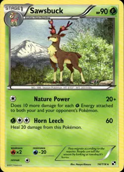Sawsbuck Rare Black and White 14/114 LP - Image 1