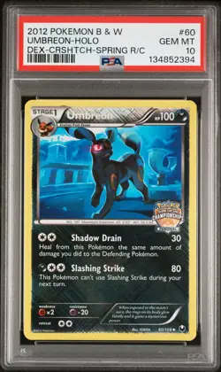 2012 POKEMON BLACK & WHITE DARK EXPLORERS #60 UMBREON-HOLO PSA 10 - Image 1