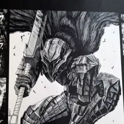 Berserk Guts Manga Panel CCG Playmat Black White Standard 1 Item - Image 3