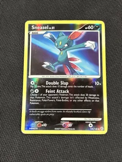 Sneasel 100/130 Reverse Holo Diamond & Pearl Base Set Pokemon Card NM - Image 1