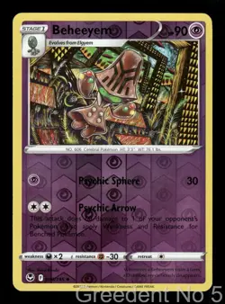 Beheeyem 080/195 Uncommon Silver Tempest Pokemon Reverse Holo Lightly Played - Image 1