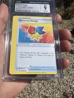 ERROR Miscut Pokemon CGC 9 Evolving Skies Elemental Badge Alignment Dot - Image 3