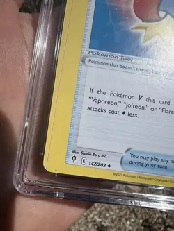 ERROR Miscut Pokemon CGC 9 Evolving Skies Elemental Badge Alignment Dot - Image 4