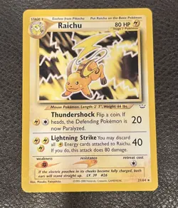 Raichu - 21/64 Neo Revelation Rare Pokemon - NM/LP - Image 1