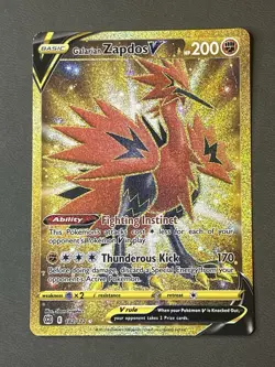 Galarian Zapdos V (Secret) Holo Secret Rare SWSH09: Brilliant Stars 182/172 - Image 1