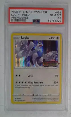 1x V0529: 2020: Lugia: SWSH069: Prerelease: Holo Promo: PSA: 10: GEM MT: 627513 - Image 1