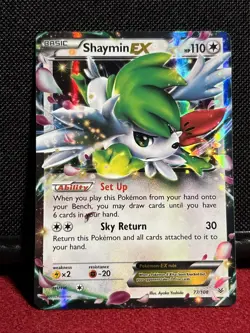 Pokemon Shaymin-EX 77/108 Roaring Skies Ultra Rare Full Art Holo 110 HP English - Image 1