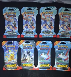 Pokemon Lot Of ×8, 4Journey Together & 4Surging Sparks Factory Sealed Sleeved... - Image 1