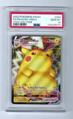 2020 Pokemon SWSH #044 FA/Pikachu VMAX Vivid Voltage PSA 10 GEM MINT - Image 1