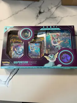 Pokemon TCG Vaporeon VMAX Premium Collection Box – Factory Sealed - Image 1