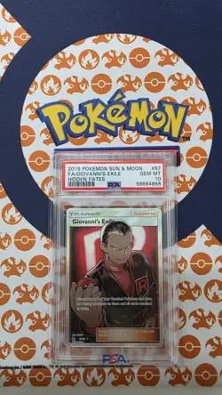 The Pokemon Company 2019 Hidden Fates Giovanni's Exile 67/68 Full Art Holo PSA … - Image 1