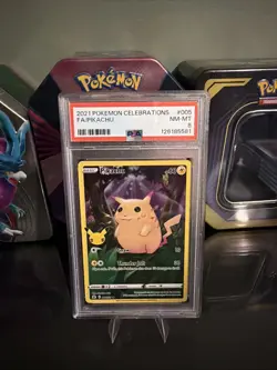 Pokemon Pikachu TCG Celebrations Holo Full Art Rare Card 005/025 PSA 8 - Image 1