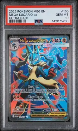 2025 PSA 10 Pokemon Mega Evolution Mega Lucario ex Full Art 160/132 card Gem - Image 1