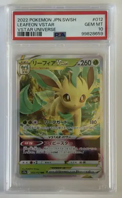 PSA 10 Leafeon VSTAR 012/172 Japanese VSTAR Universe Pokemon Card - Image 1