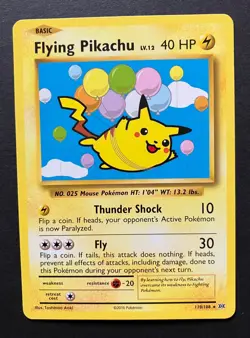 Flying Pikachu 110/108 XY Evolutions SECRET RARE NON-HOLO Pokemon Card Near Mint - Image 1
