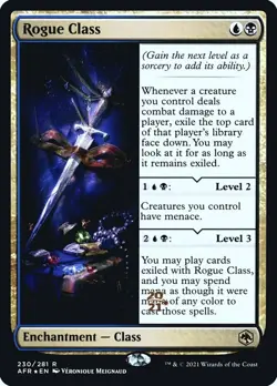 Moderate Play, English MTG Foil Rogue Class - Foil - Prerelease Promo Adventures - Image 1