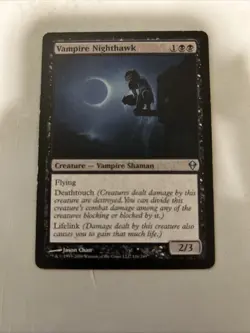 MTG Magic the Gathering Vampire Nighthawk (186/789) Foundations LP - Image 1