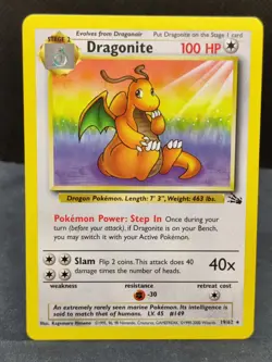 Pokemon TCG: 1999-2000 Red Logo Fossil Dragonite - Australian Print - NM - Image 1