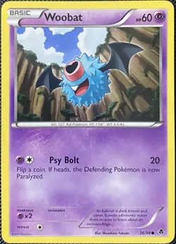 Woobat 36/98 Emerging Powers Regular - Pokemon Card - Image 1