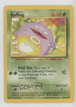 Koffing Pokemon Base Set #51 1999 - Image 1