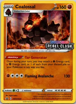 Coalossal (Prerelease) SWSH024 Holo Sword & Shield Promo Pokemon NM - Image 1