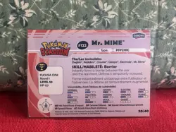 Mr.Mime 122 20/40 Carte Pokemon Stadium Tip Danone 2000 - Image 2