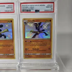 SEQUENTIAL SET OF 2 PSA 10 HIDDEN FATES BABY SHINY LUCARIO & RIOLU #SM 21, 22 - Image 3