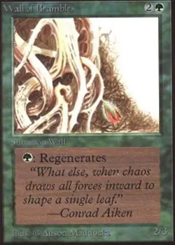Light Play, English MTG Regular Wall of Brambles Beta Magic the Gathering - Image 1