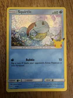 Pokemon McDonald’s Squirtle 25th Anniversary Holo Foil 17/25 - Image 1