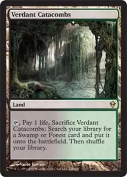 Light Play, English MTG Regular Verdant Catacombs Zendikar Magic the Gathering - Image 1