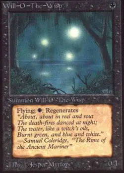 Light Play, English MTG Regular Will-o'-the-Wisp 3rd Edition Magic the Gathering - Image 1