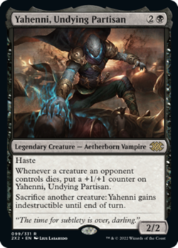 Light Play, English MTG Foil Yahenni, Undying Partisan - Foil Double Masters 202 - Image 1