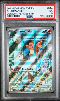 2023 POKEMON SVP EN-SV BLACK STAR PROMO #044 CHARMANDER OBSIDIAN FLAMES PSA 5 - Image 1